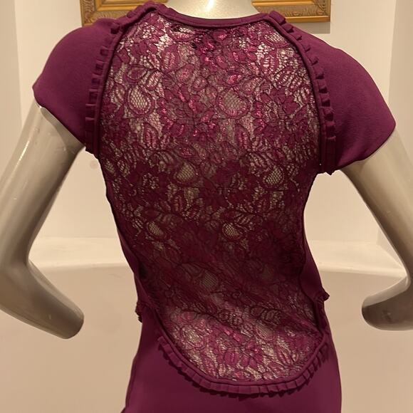 French Connection Short Sleeve Knit Dress Lace Insert Size 12 - Picture 8 of 14